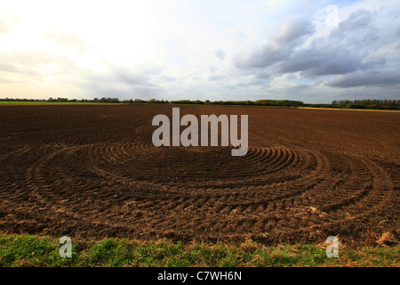 Ploughed field, patterns, straight furrows, ground, seedbed, Autumn soil, sown, tilled, farming, artistic lines, planting, cultivation, ploughing, Stock Photo