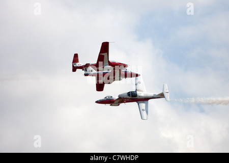 June 26, 2011. St. Thomas Ontario Canada. The Canadian Forces 431 Air Demonstration Squadron 'Snowbirds' perform at an air show. Stock Photo
