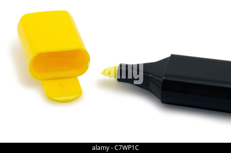 Yellow Highlighter Pen Stock Photo