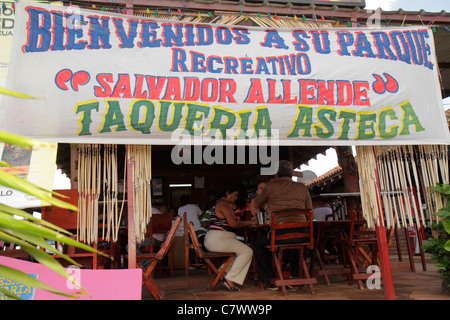 Managua Nicaragua,El Malecon,Puerto Salvador Allende,Lake Xolotlan,inland port,recreational area,Taqueria Asteca restaurant,restaurants,food,dine,eat Stock Photo