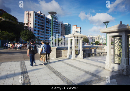 People walking along Stanley Main Street, Stanley, Hong Kong Island, Hong Kong, China Stock Photo