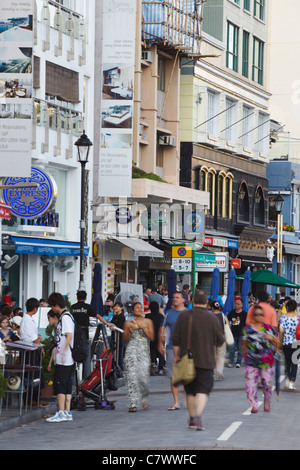 Cafes and restaurants along Stanley Main Street, Hong Kong Island, Hong Kong, China Stock Photo