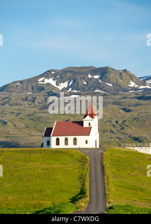 Ingjaldsholl (Lutheran) church near Hellissandur on the Snaefellsnes peninsula in west Iceland. Stock Photo