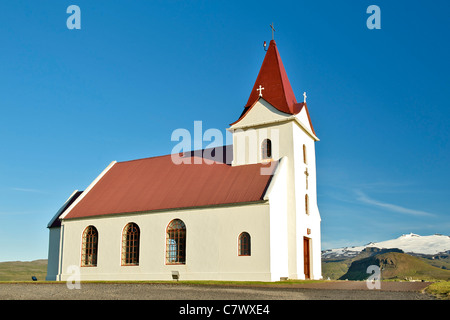 Ingjaldsholl (Lutheran) church near Hellissandur on the Snaefellsnes peninsula in west Iceland. Stock Photo