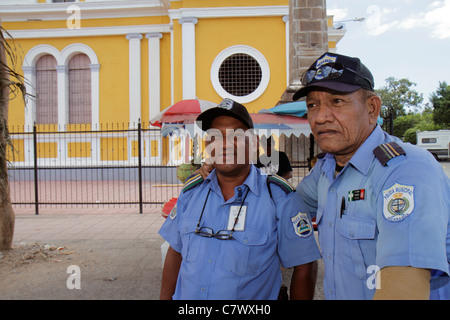 Granada Nicaragua,Central America,Granada Square,Avenida Guzman,Central Plaza,historic district,Hispanic man men male adult adults,National Police,uni Stock Photo