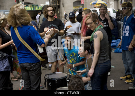 Occupy Wall Street: a leaderless movement tired of the the greed and corruption in Gov. & corporate America. Stock Photo
