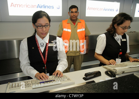 Managua Nicaragua,Augusto C. Sandino Aeropuerto Internacional,International Airport,MGA,aviation,American Airlines,carrier,counter,ticket agent,luggag Stock Photo