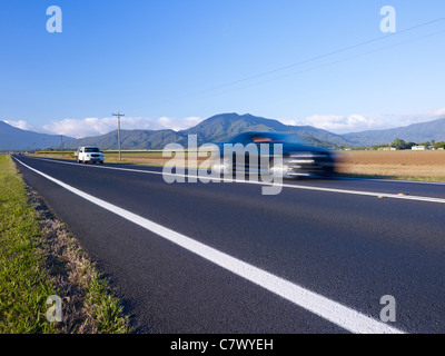 Driving through scenic country setting North Queensland Australia Stock Photo