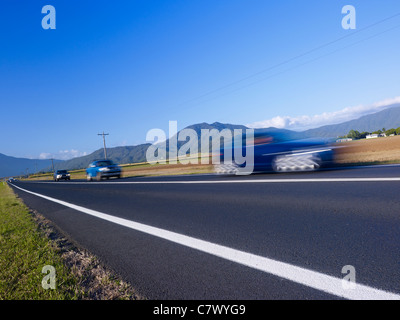 Driving through scenic country setting North Queensland Australia Stock Photo