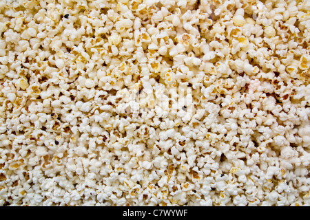 Corn popcorn texture view from glass in cinema shop Stock Photo
