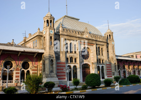 Sirkeci railway station historic architecture, last station of the Orient Express in Istanbul, Turkey. Stock Photo