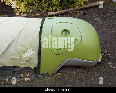 Eglu - the modern plastic domestic chicken coop by Omlet. Takes three chickens. Stock Photo