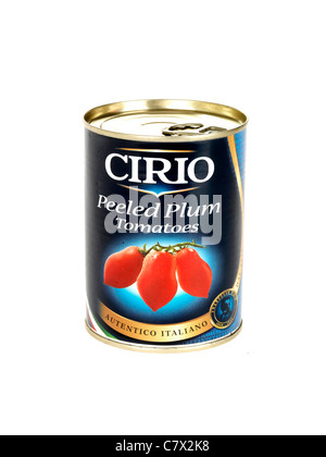 Tin Cirio Peeled Plum Tomatoes Stock Photo