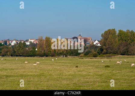 The Town Of Rye Seen In The Distance Across The East Sussex Countryside England Country Scene Stock Photo