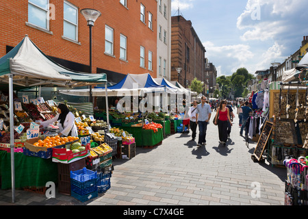 Stalls at Inverness Street Market, Camden Town, North London, England, UK Stock Photo