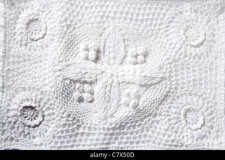cotton tricot pique white fabric macro texture background Stock Photo