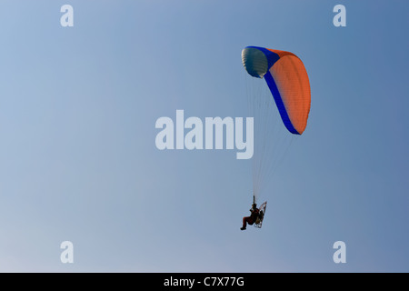 low view of a motor para glider Stock Photo