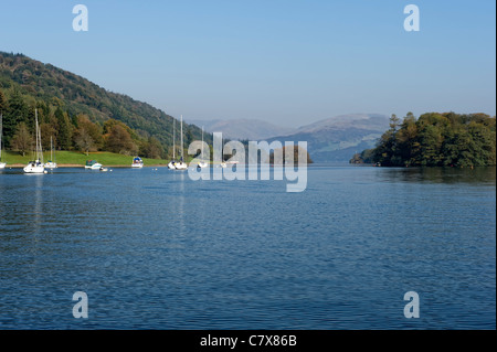 View across part of Lake Windermere in the Lake District, Cumbria, England Stock Photo