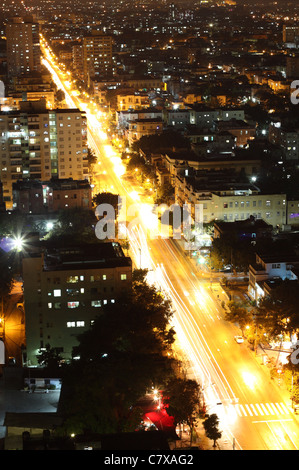 Vedado Quarter in Havana at night, Cuba Stock Photo