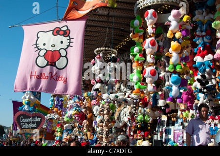 Stuttgart, Germany – September 25, 2011: Colorful and funny display of a children´s lottery on the funfair at the Cannstatter Wa Stock Photo
