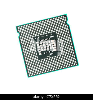 Computer CPU isolated on pure white background Stock Photo