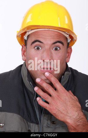 craftsman in a state of shock Stock Photo