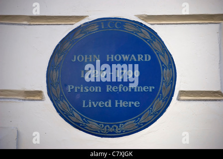 blue plaque marking a home of 18th century prison reformer john howard, great ormond street, london, england Stock Photo