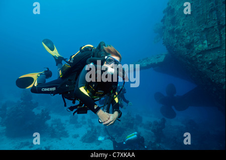 Rebreather Scuba Diving, Safaga, Red Sea, Egypt Stock Photo