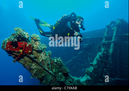 Rebreather Scuba Diving, Safaga, Red Sea, Egypt Stock Photo