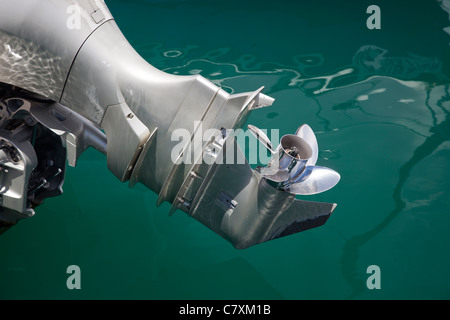 Outboard motor, Sutera Harbour, Kota Kinabalu, Malaysian Borneo Stock Photo