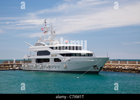 Super yacht 'Double Haven' in Sutera Harbour, Kota Kinabalu, Malaysian Borneo Stock Photo