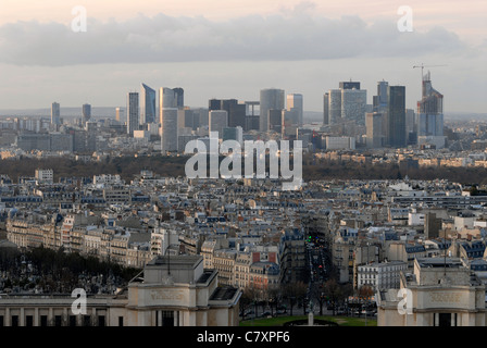 La Défense from the Eiffel Tower, Paris. Stock Photo