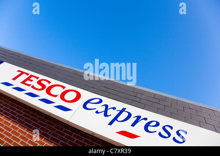 Sign, Tesco Express supermarket, London, UK Stock Photo
