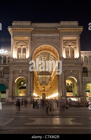 Milan - Vittorio Emanuele galleria in evening - exterior Stock Photo