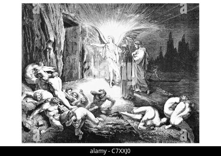 To the gate he came and with his wand touched it whereat open without impediment if flew The Vision of Hell Dante Alighieri Stock Photo