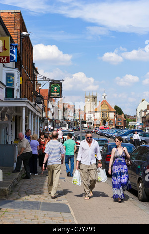 High Street in the market town of Marlborough, Wiltshire, England, UK Stock Photo