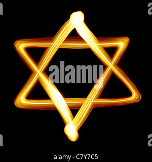 Star of David created by light close-up Stock Photo