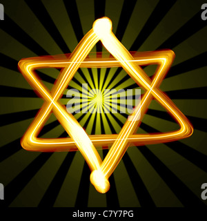 Star of David created by light close-up Stock Photo