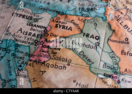 Map of the middle-east, Syria, Iraq Stock Photo