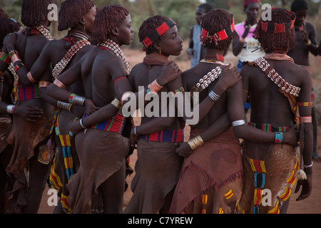 An Ethiopian Konso Tribe Woman and Three Children in the Konso Village ...