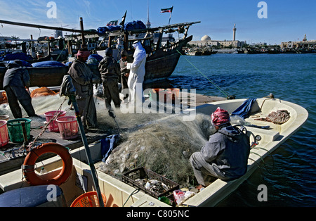 Kuwait, Kuwait City, fishing harbour Stock Photo