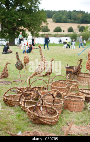 Wicker baskets at Weald of Kent craft show in summer Stock Photo