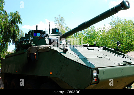 A Belgian Army Piranha IIIC with the LCTS-90 Cockerill Mk8 gun. Stock Photo