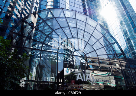 China, Hong Kong, Causeway Bay, Hysan Avenue, Modern Building. Stock Photo