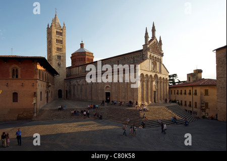 Italy, Tuscany, Massa Marittima, Piazza Duomo, Sant Cerbone Cathedral Stock Photo