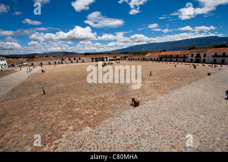 Main square. Villa de Leyva, Boyacá, Colombia, South America, Andes region Stock Photo