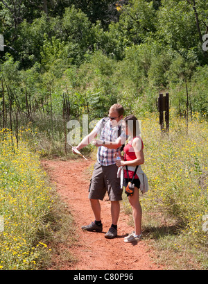 Young Couple hiking Stock Photo