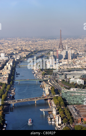 Paris aerial caption, view from a helicopter flight Stock Photo