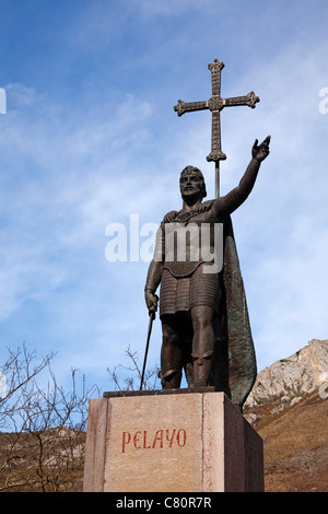 Statue of Don Pelayo Santuario de Covadonga Asturias Spain Stock Photo