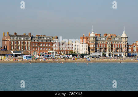 Seafront hotels on the promenade at Weymouth in Dorset England UK